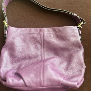 Authentic Coach shoulder bag with gold accents